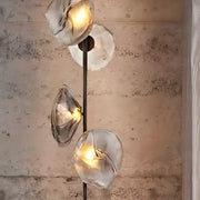 Modern Artistic Irregular Flower Clear Glass Floor Lamp