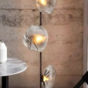 Modern Artistic Irregular Flower Clear Glass Floor Lamp