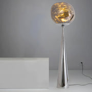 Modern Artistic Melted Globe Tapered Base Acrylic Floor Lamp