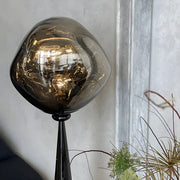 Modern Artistic Melted Globe Tapered Base Acrylic Floor Lamp