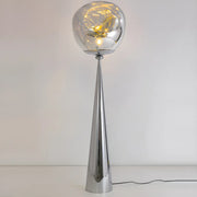 Modern Artistic Melted Globe Tapered Base Acrylic Floor Lamp