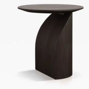 Modern Artistic Round Low-Profile Small Wood Coffee Table