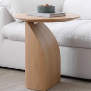 Modern Artistic Round Low-Profile Small Wood Coffee Table