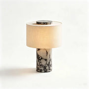 Modern Bedroom Marble Cylinder LED Table Lamp