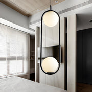 Modern Bedroom Oval White Frosted Globe Pendant Light