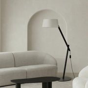 Modern Beige Barrel Wooden Adjustable Floor Lamp