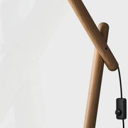 Modern Beige Barrel Wooden Adjustable Floor Lamp