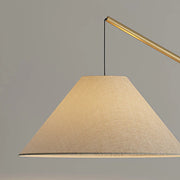 Modern Beige Cone Fabric Gibson Arc LED Floor Lamp