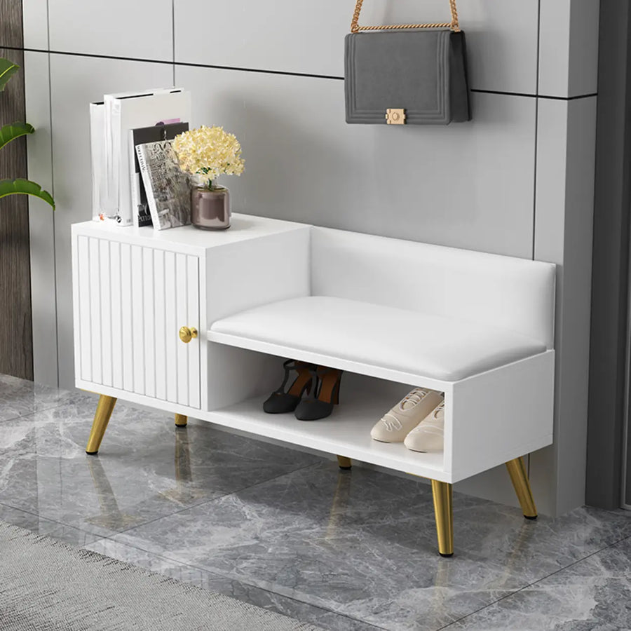 Modern Bench Shoe Storage Wood Entry Gray Cabinet