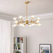 Modern Black Globe Glass Chandelier Adjustable Height