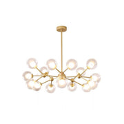 Modern Black Globe Glass Chandelier Adjustable Height