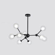Modern Black Globe Glass Chandelier Adjustable Height