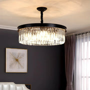 Modern Black Round Crystal Black Living Room Chandelier
