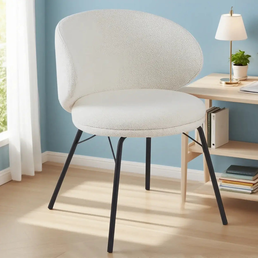 Modern Brown Leathaire Upholstered Curved Back Dining Chair