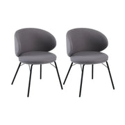 Modern Brown Leathaire Upholstered Curved Back Dining Chair
