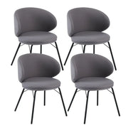 Modern Brown Leathaire Upholstered Curved Back Dining Chair