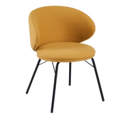 Modern Brown Leathaire Upholstered Curved Back Dining Chair