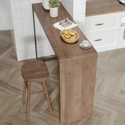 Modern Brown Rectangular  Bar Table with Metal Leg