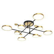Modern Circle Gold Ceiling Lamp for Living Room, Large