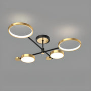 Modern Circle Gold Ceiling Lamp for Living Room, Large
