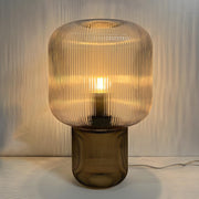 Modern Clear Brown Glass Blub Shape Bedroom Table Lamp