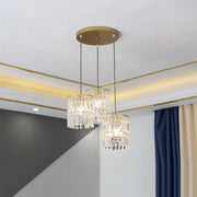 Modern Clear Crystal Cylinder Crystal Pendant Light