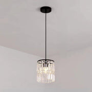 Modern Clear Crystal Cylinder Crystal Pendant Light