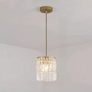 Modern Clear Crystal Cylinder Crystal Pendant Light