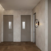Modern Clear Glass Cylinder Metal LED Wall Sconce
