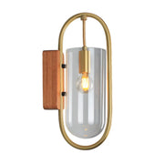 Modern Clear Glass Cylinder Metal LED Wall Sconce