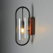 Modern Clear Glass Cylinder Metal LED Wall Sconce