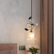 Modern Clear Glass Flower Round Bedroom Pendant Lights