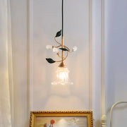 Modern Clear Glass Flower Round Bedroom Pendant Lights