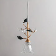 Modern Clear Glass Flower Round Bedroom Pendant Lights