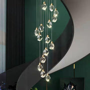 Modern Crystal Cluster String Led Pendant Light
