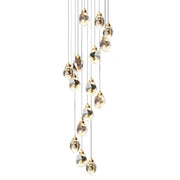 Modern Crystal Cluster String Led Pendant Light