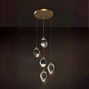 Modern Crystal Cluster String Led Pendant Light
