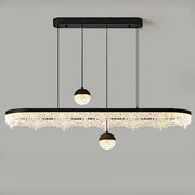 Modern Crystal Island Chandelier LED Pendant Lighting, 2 Globe