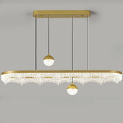 Modern Crystal Island Chandelier LED Pendant Lighting, 2 Globe