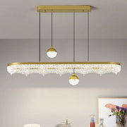 Modern Crystal Island Chandelier LED Pendant Lighting, 2 Globe