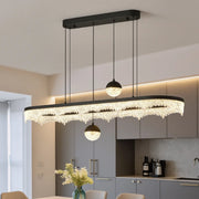 Modern Crystal Island Chandelier LED Pendant Lighting, 2 Globe