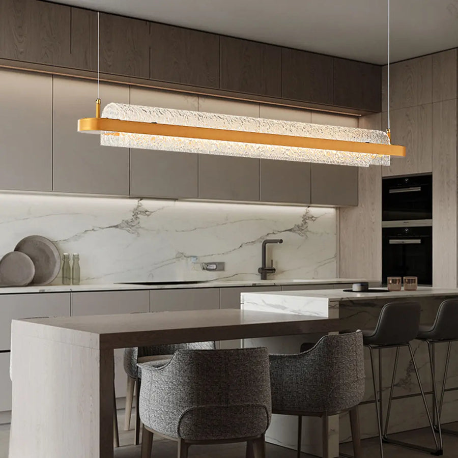 Modern Crystal LED Linear Pendant Light for Kitchen Island