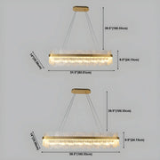 Modern Crystal Linear Chandelier with Gold Finish, 48 Inch