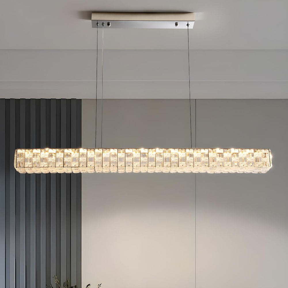 Modern Crystal Rectangular Island Chandelier Light