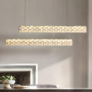 Modern Crystal Rectangular Island Chandelier Light