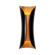 Modern Curl Black and Gold Up Down Bedside Wall Sconce