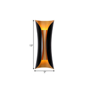 Modern Curl Black and Gold Up Down Bedside Wall Sconce