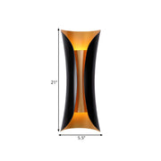 Modern Curl Black and Gold Up Down Bedside Wall Sconce