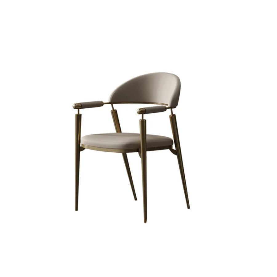 Modern Curved Back Faux Leather Upholstered Dining Chair