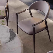 Modern Curved Back Faux Leather Upholstered Dining Chair